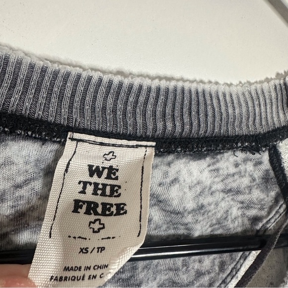 Free people pocket front gray waffle knit short sleeve tee shirt - Picture 2 of 3